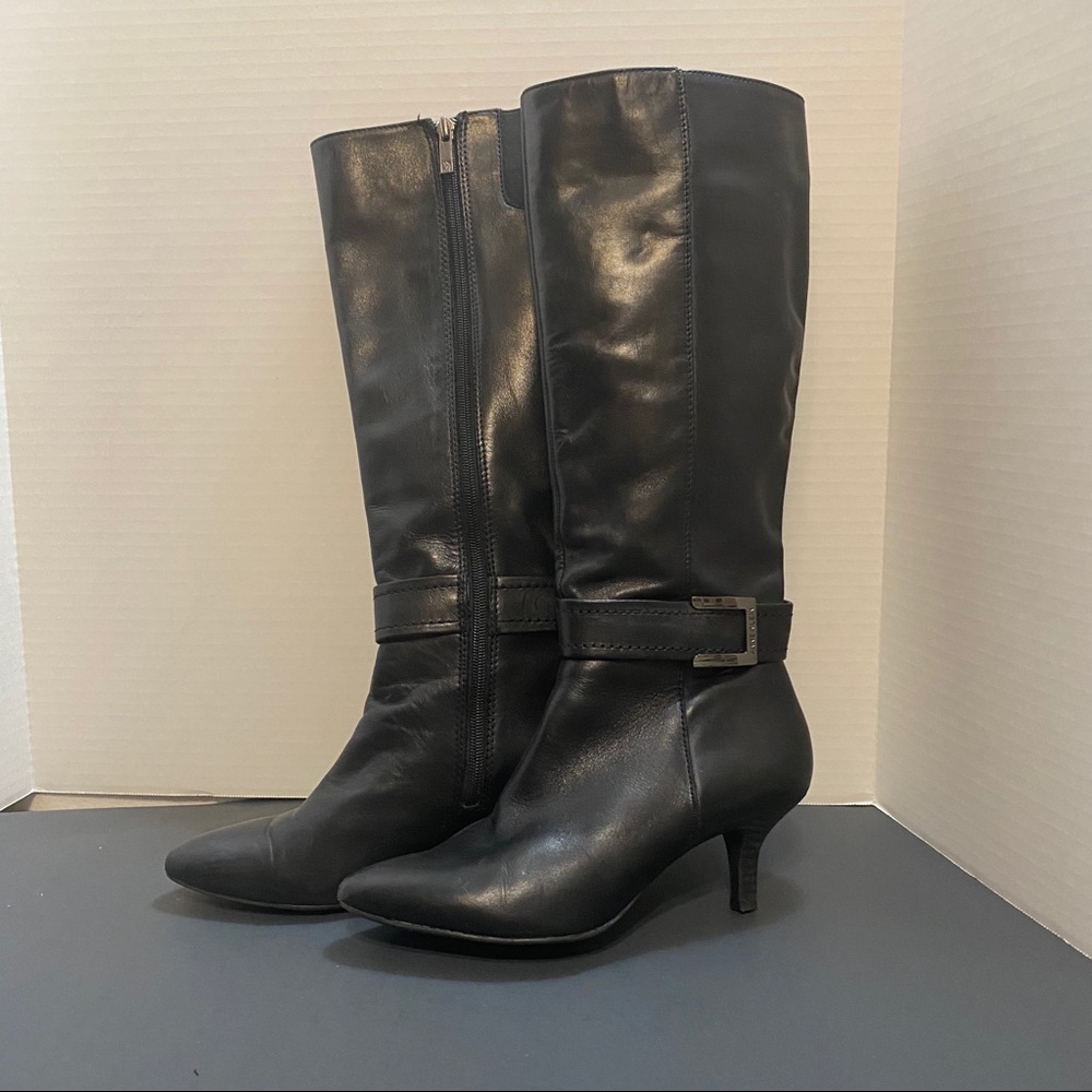Anne Klein Flex Tall Black Leather Boots